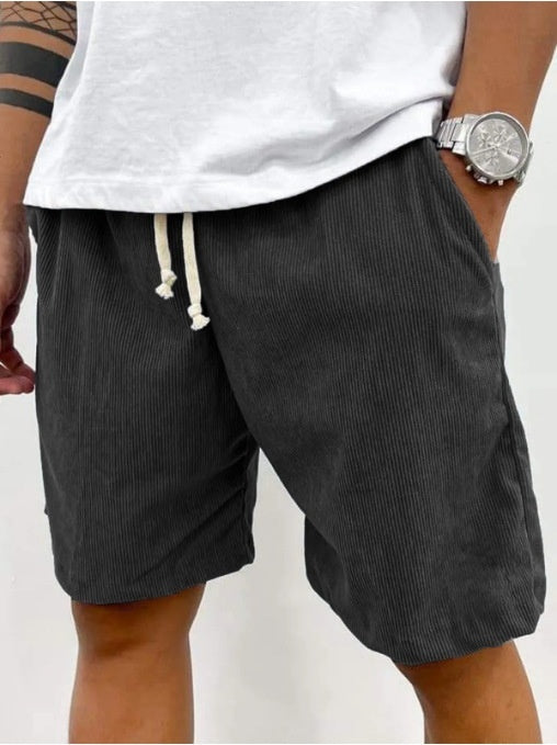 Lace-up Corduroy Men's Shorts Casual Pants
