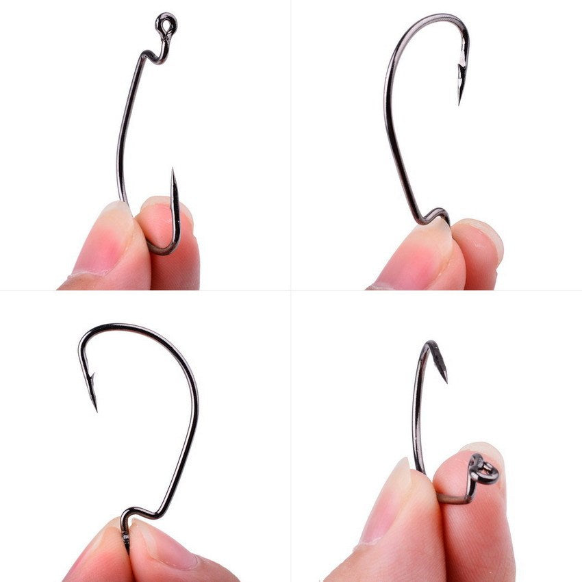 High Carbon Steel Crank Fishing Hooks – Wide & Narrow Belly Options – Ideal for Sea Fishing, Lure Bait, Grouper, and Predator Fish