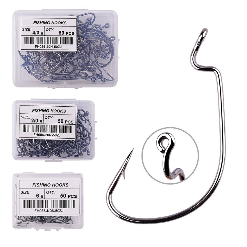 High Carbon Steel Crank Fishing Hooks – Wide & Narrow Belly Options – Ideal for Sea Fishing, Lure Bait, Grouper, and Predator Fish