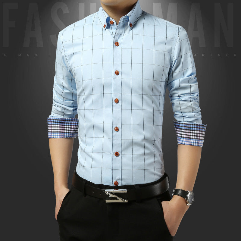 Ethnic Style Casual Long-Sleeved Plaid Shirt