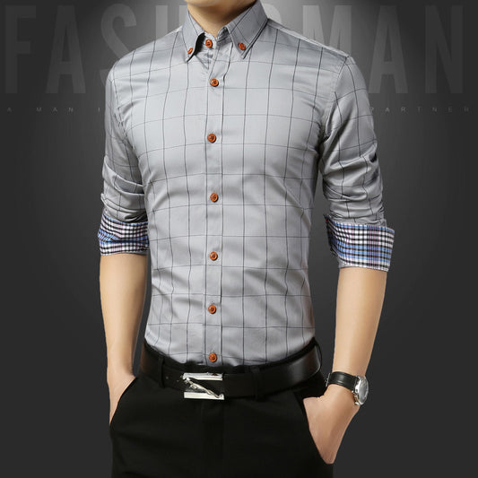 Ethnic Style Casual Long-Sleeved Plaid Shirt