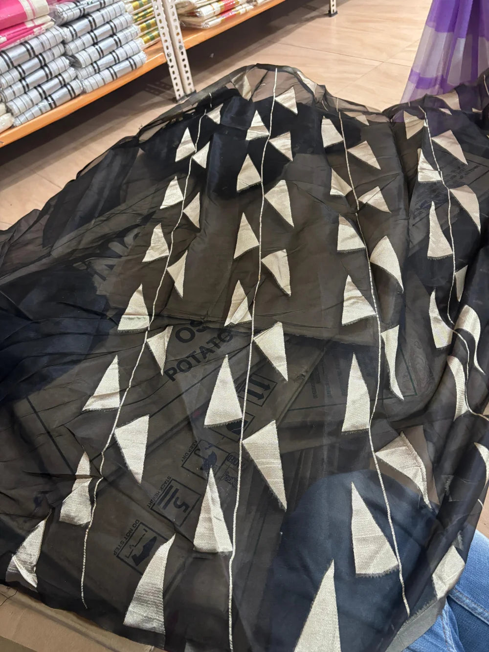 Elegant Black Organzo Saree(VH1026)