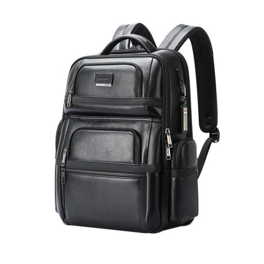 Genuine Leather Men's Commuter Backpack First Layer Cowhide