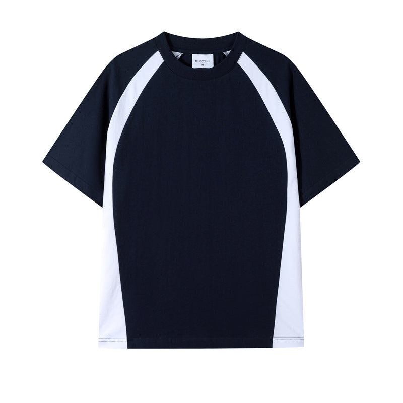 Combed Cotton Double Yarn Drop Shoulder Short Sleeve Matching Couple T-shirt