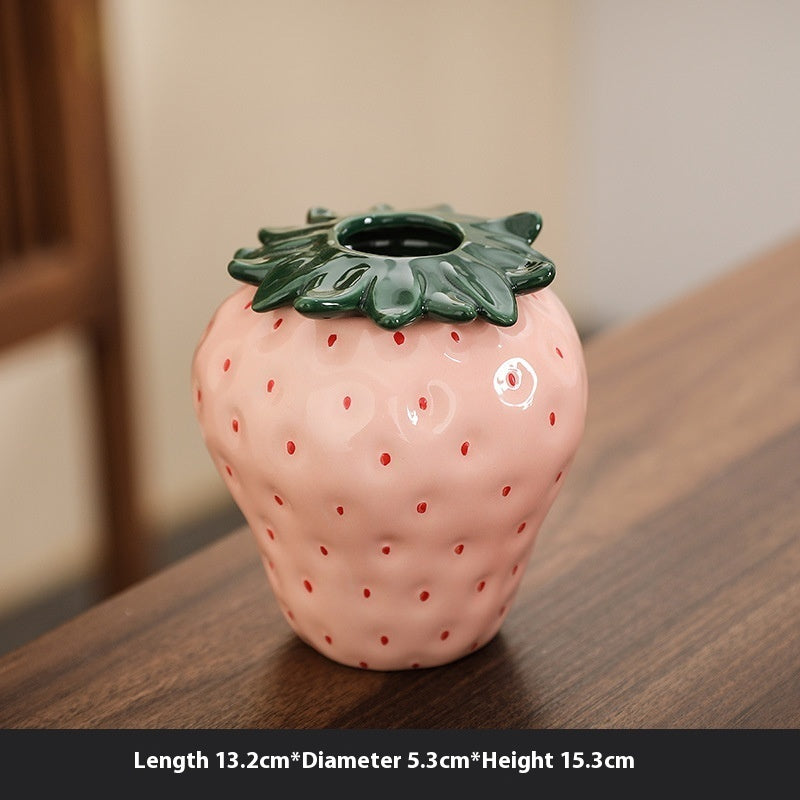 Strawberry Ceramic Vase Home Decoration Ornaments