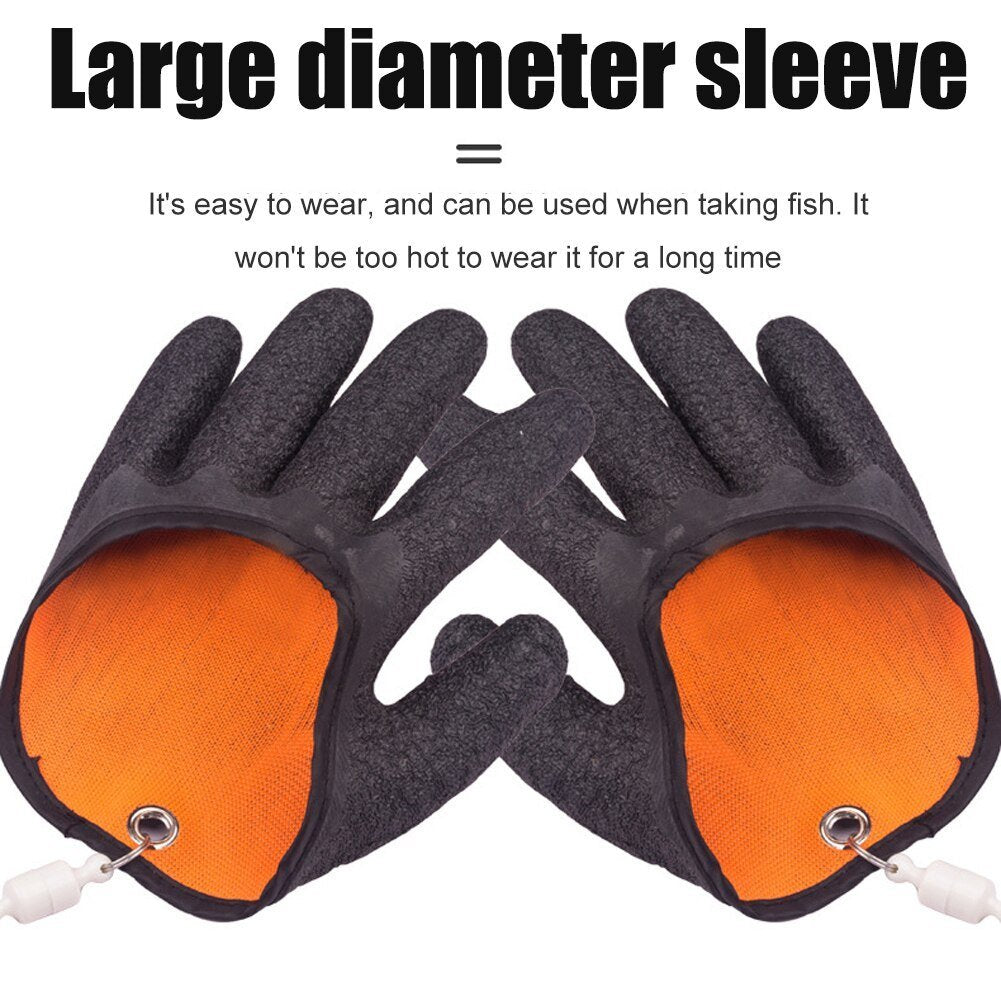 Professional Anti-Slip Fishing Gloves – Puncture & Cut Resistant – Left/Right Hand – Latex Grip for Catching Fish, Hunting & Outdoor Use