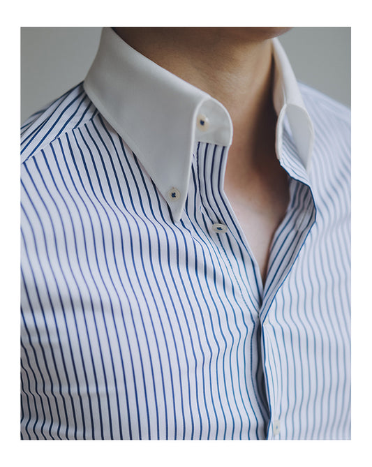 Men's Slim Fit Pointed Collar Long Sleeve Shirt With Different Colors