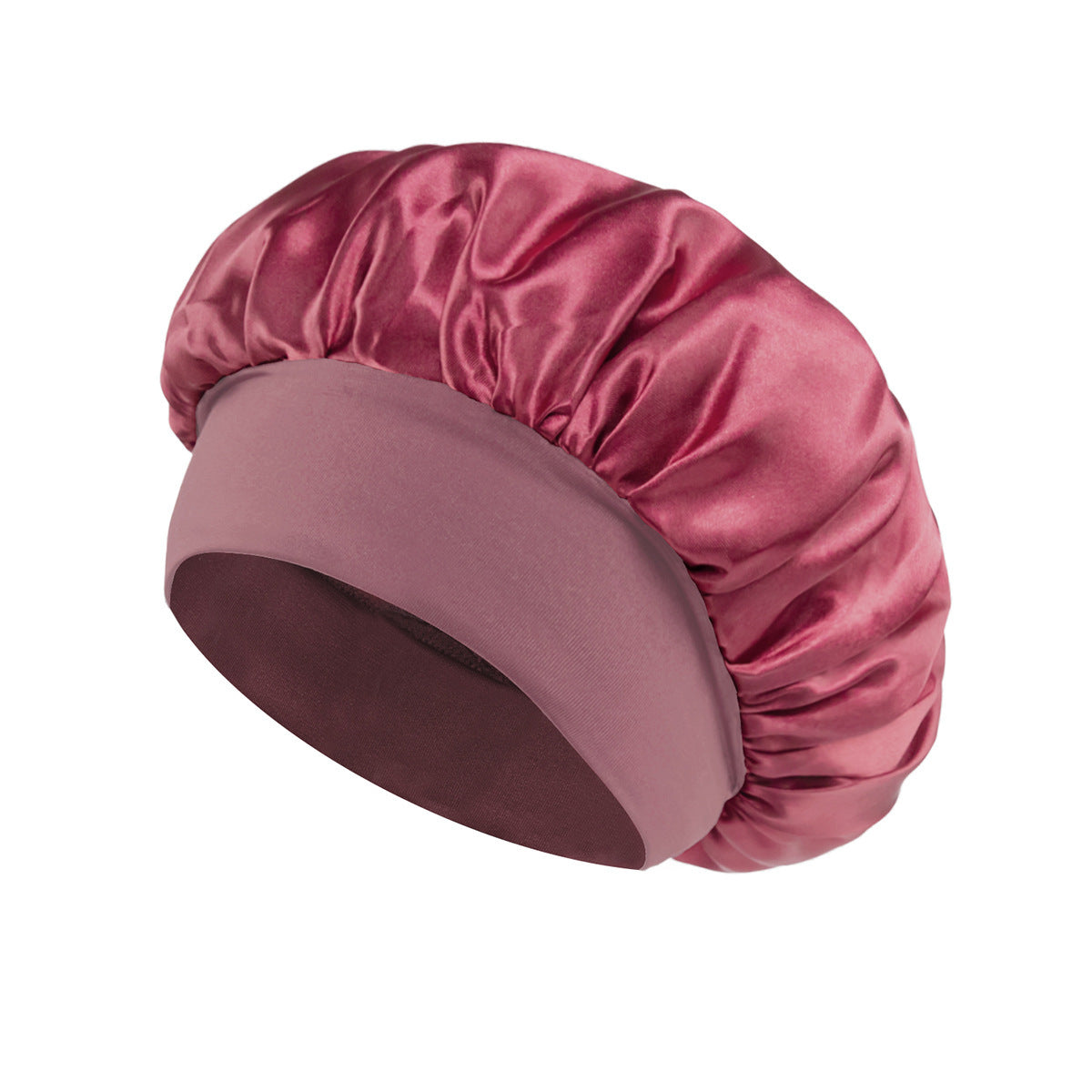 Classic Solid Color Fashion Satin Wide Brim Nightcap