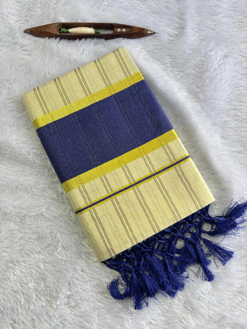 Premium Golden Tissue Saree – 6.25 Meters | White, Pink, Black (VH1055C)