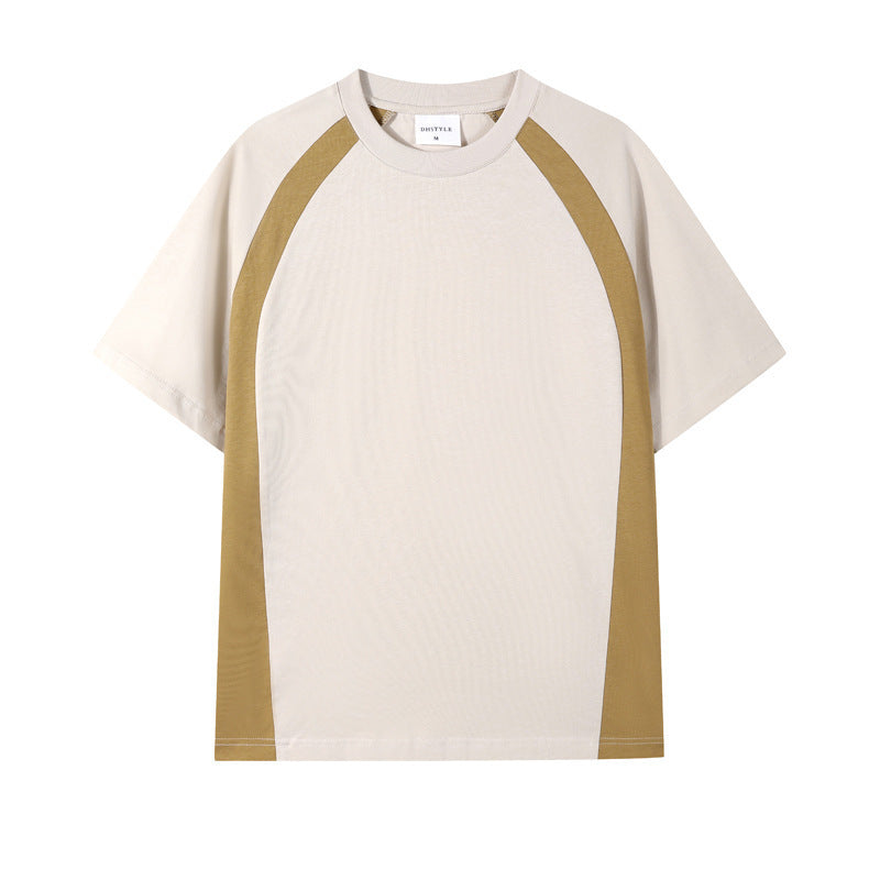 Combed Cotton Double Yarn Drop Shoulder Short Sleeve Matching Couple T-shirt