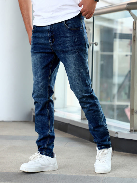 Slim Fit Stretch Men's Youth Blue Casual Pants