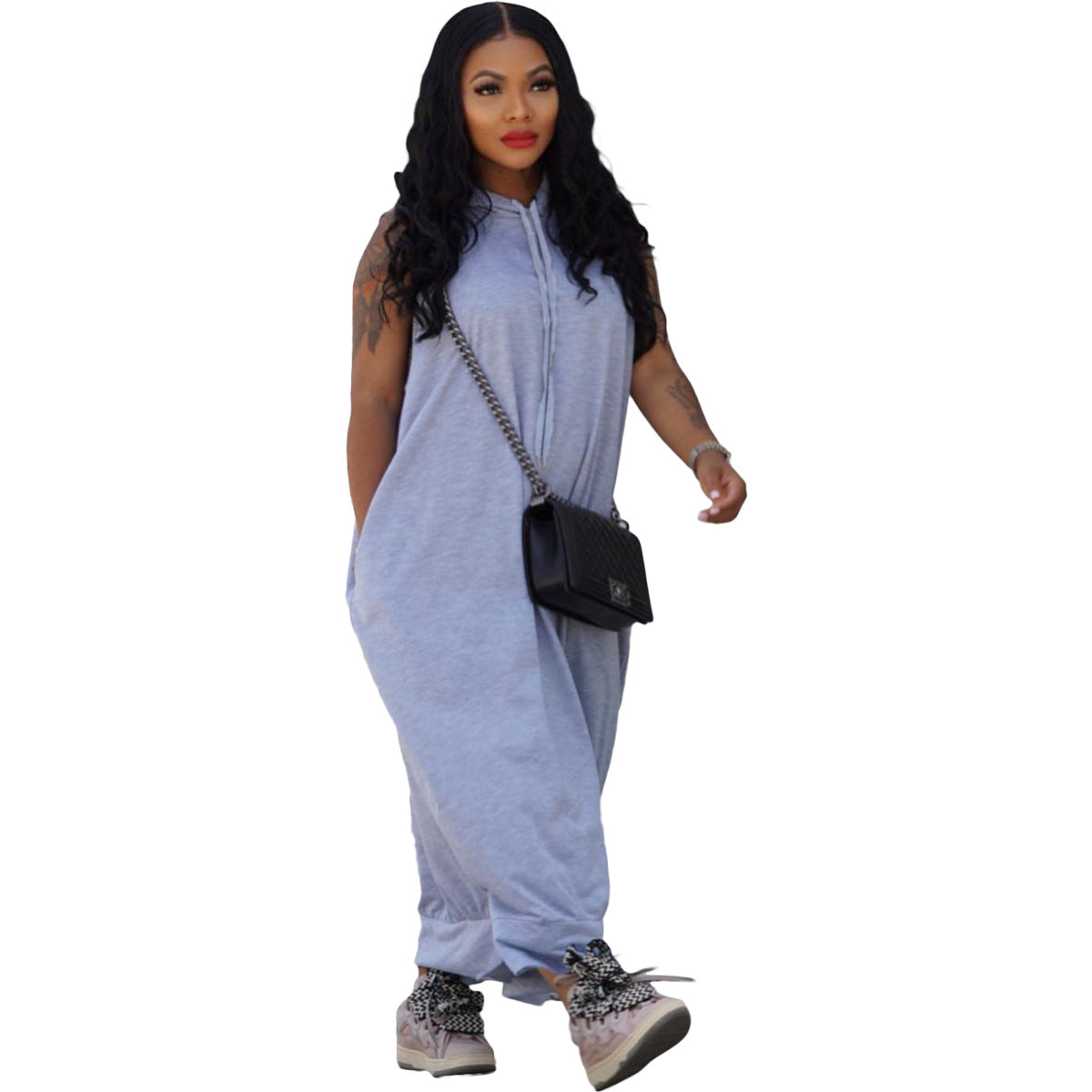 Women's Cape Sleeveless Pocket Loose Dress