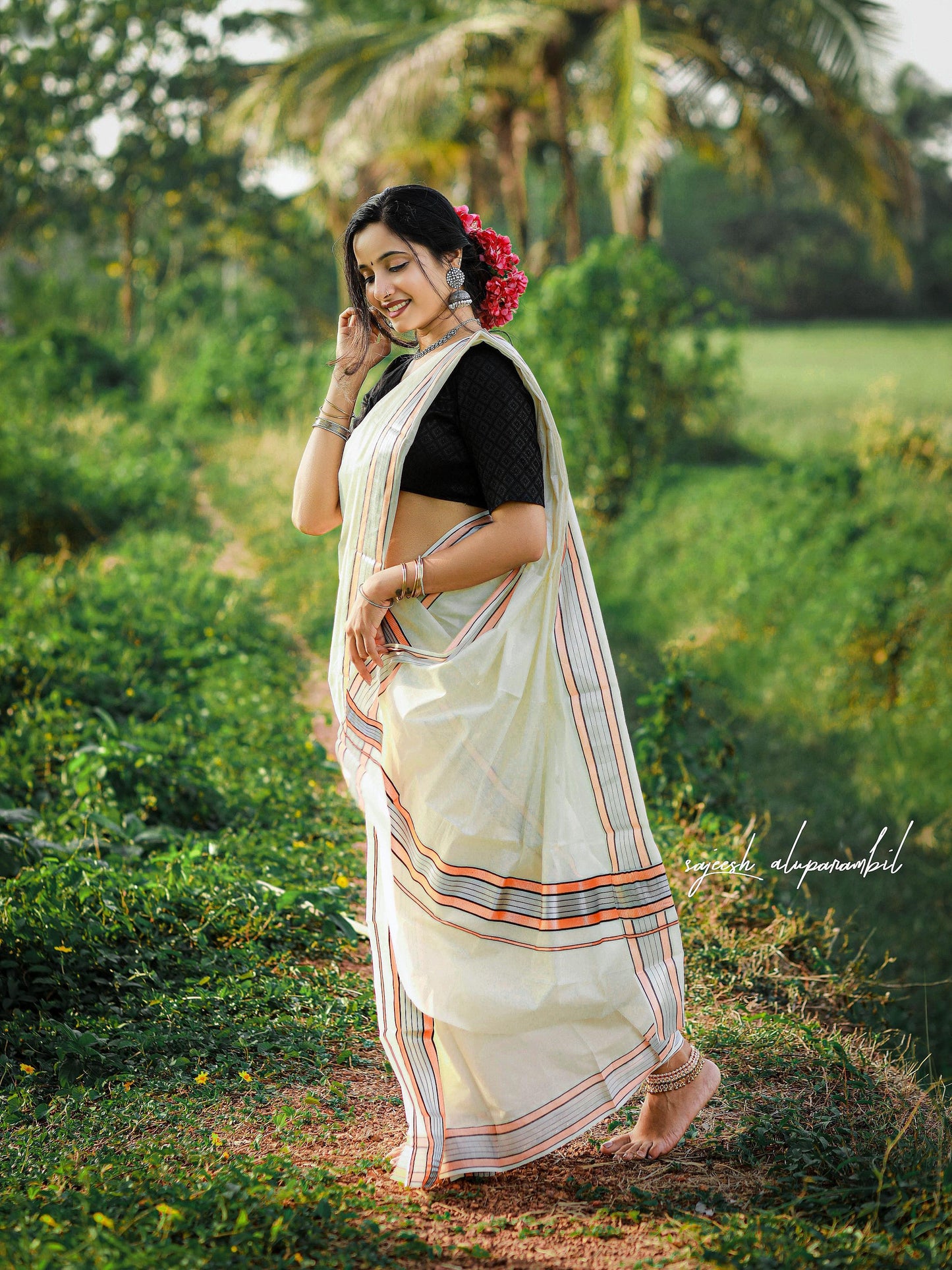 Silver Colour Fancy Set Mundu – Premium Cotton | 2.80 x 2 Mtrs (VHWG)