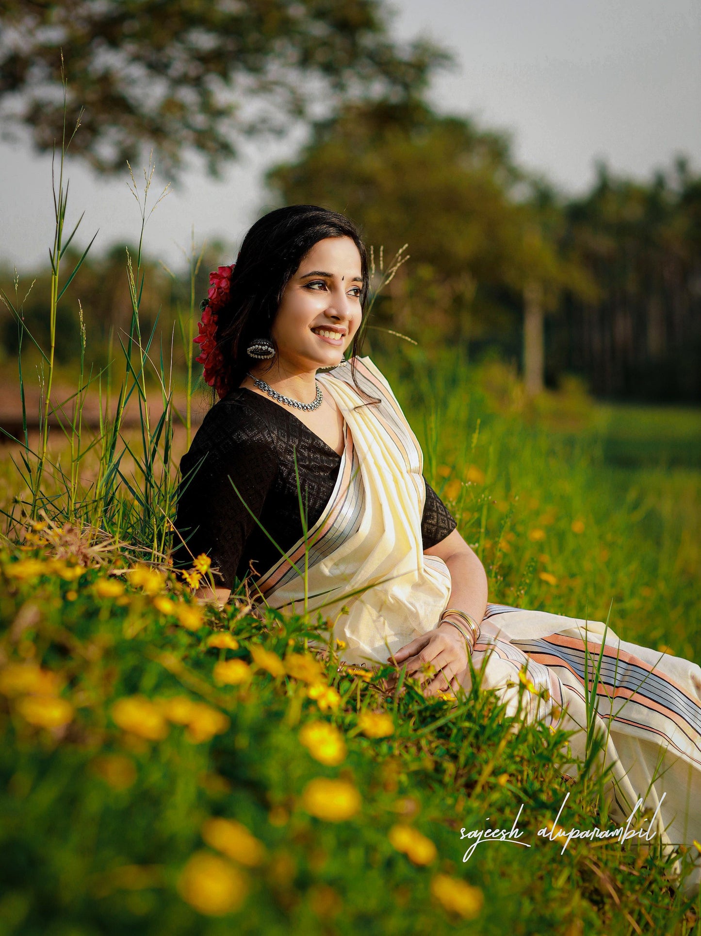 Silver Colour Fancy Set Mundu – Premium Cotton | 2.80 x 2 Mtrs (VHWG)
