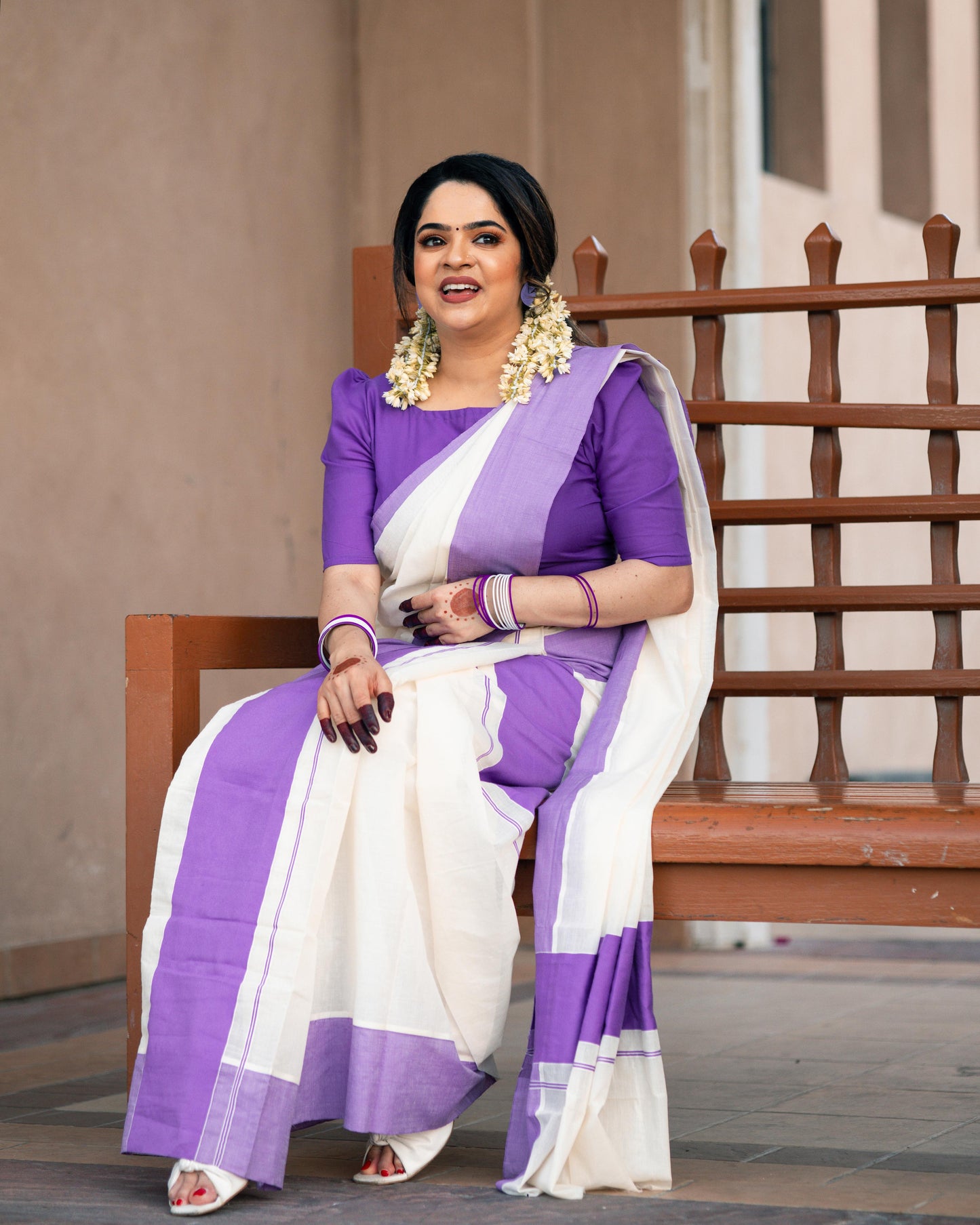 Big Kattikara Set Mundu – Turquoise Cotton | Traditional Kerala Wear