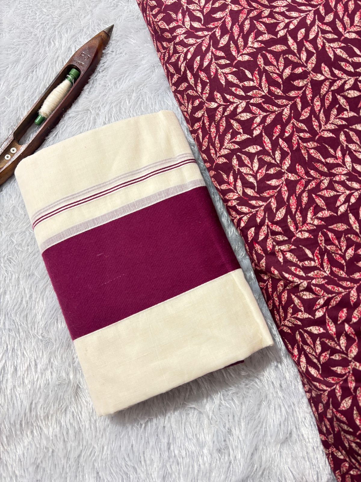 Kattikara Set Mundu with Blouse – Premium Cotton | Traditional Kerala Wear | Velocentra Hub UK