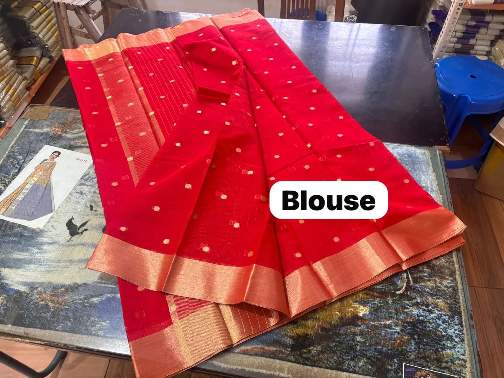 Premium Red Tissue Saree – 6.25 Meters | Velocentra Hub
