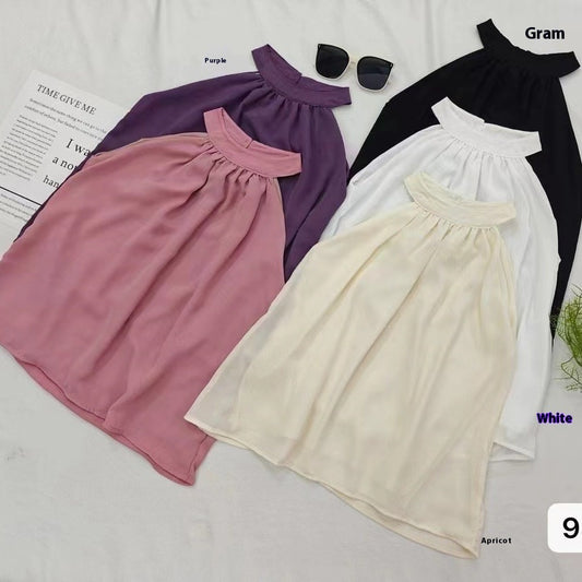 Design Sleeveless Shirt Women's Niche Wear Beauty Shoulder French Halter