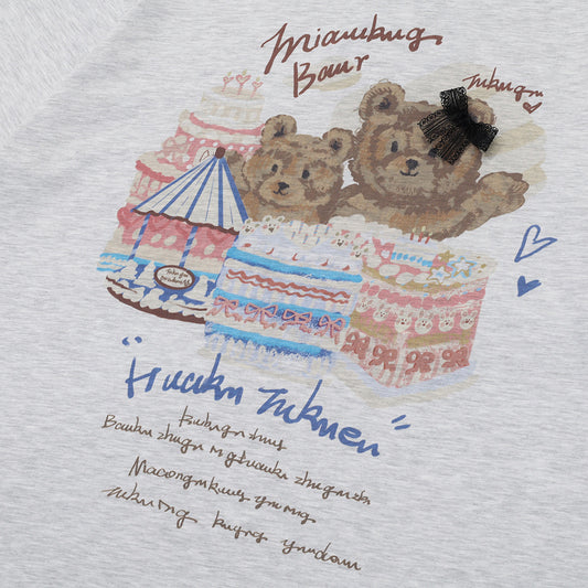 Bear Print Summer Loose Casual Men And Women