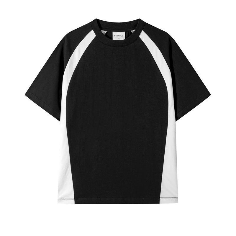 Combed Cotton Double Yarn Drop Shoulder Short Sleeve Matching Couple T-shirt