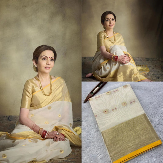 Handloom-Inspired Cotton Saree – Lightweight & Premium Finish