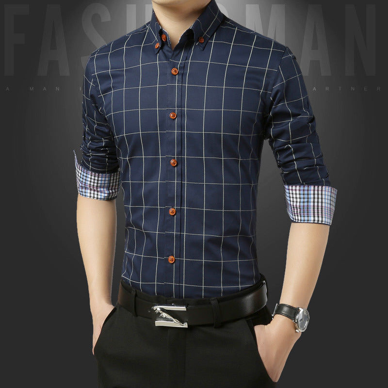 Ethnic Style Casual Long-Sleeved Plaid Shirt