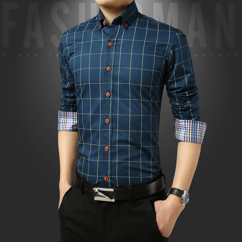 Ethnic Style Casual Long-Sleeved Plaid Shirt