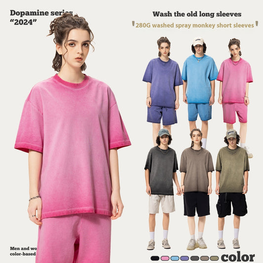 Street Dopamine Pure Cotton Washed Old Short Sleeve