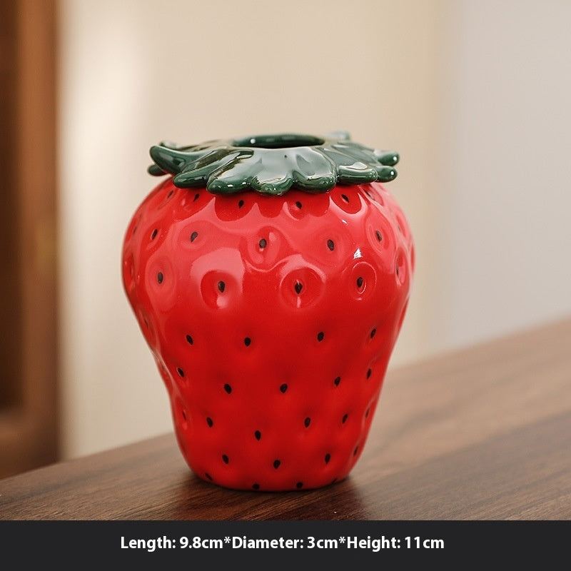Strawberry Ceramic Vase Home Decoration Ornaments