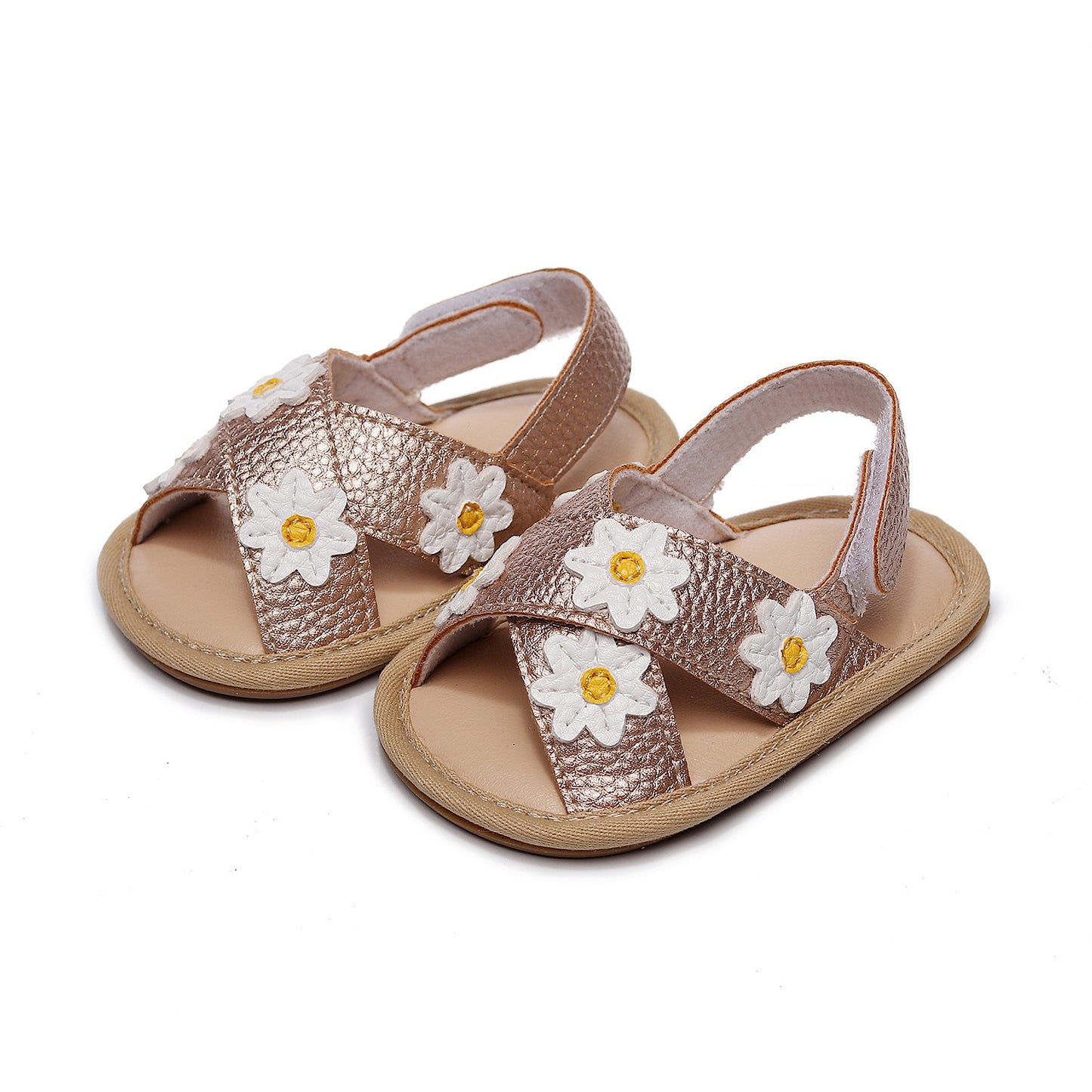 Girls' Sandals With Cross Strap Floral