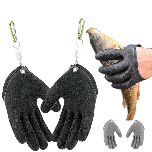 Professional Anti-Slip Fishing Gloves – Puncture & Cut Resistant – Left/Right Hand – Latex Grip for Catching Fish, Hunting & Outdoor Use