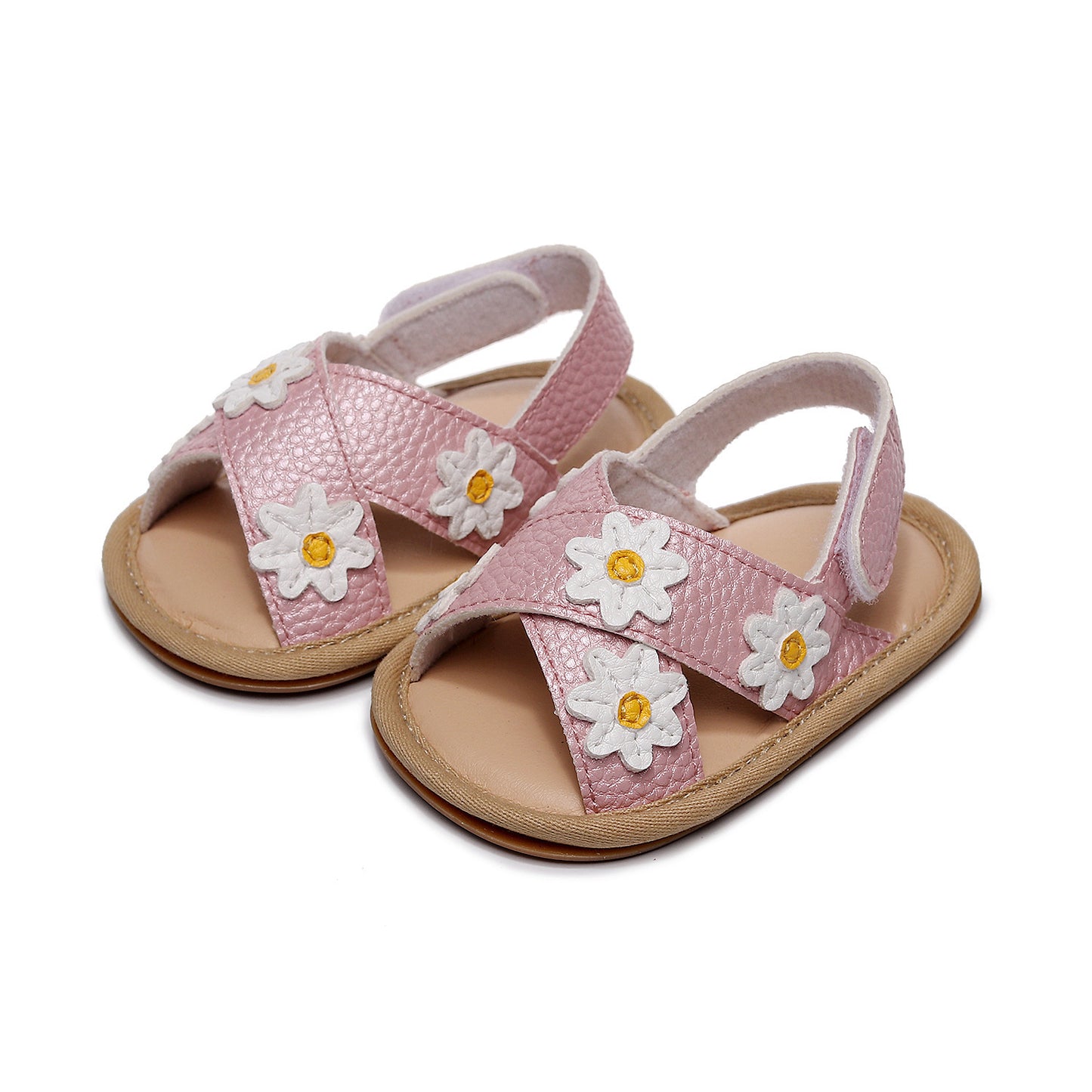Girls' Sandals With Cross Strap Floral