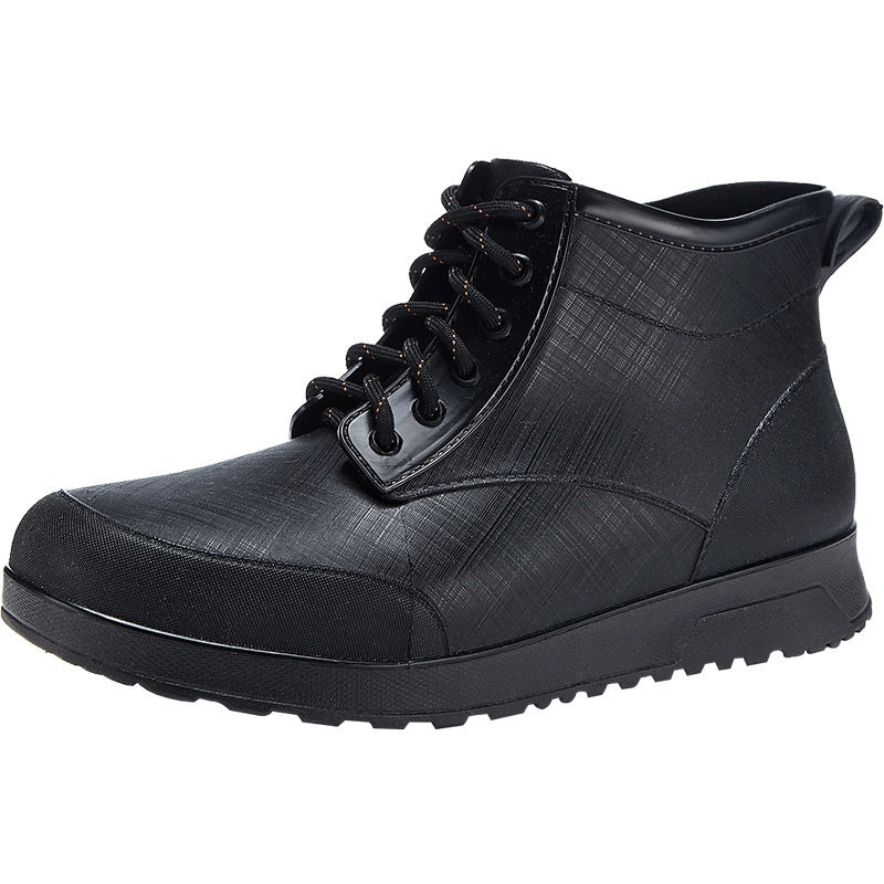 Fashion Tie Rain Boots Men's Outdoor Non-slip All-matching