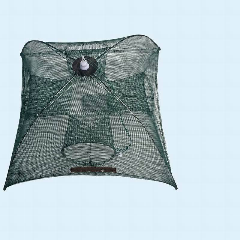 Heavy-Duty Foldable Fishing Trap – 4-20 Hole Nylon Cast Net for Fish, Crabs, Shrimp & Eels – Automatic Cage Design