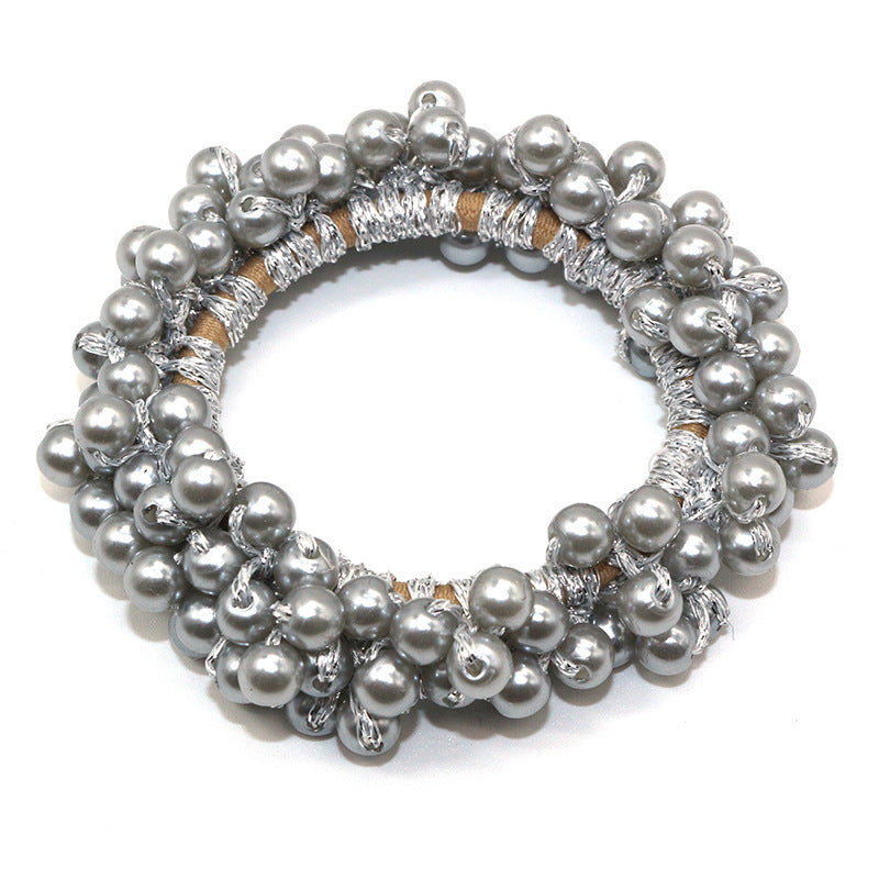 Handmade Crochet Rubber Band Hair Tie Pearl