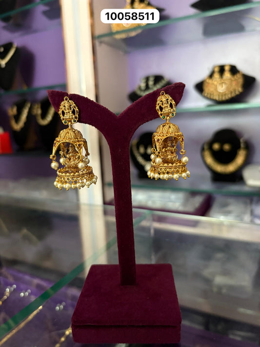 Temple Jumka -Traditional South Indian Design