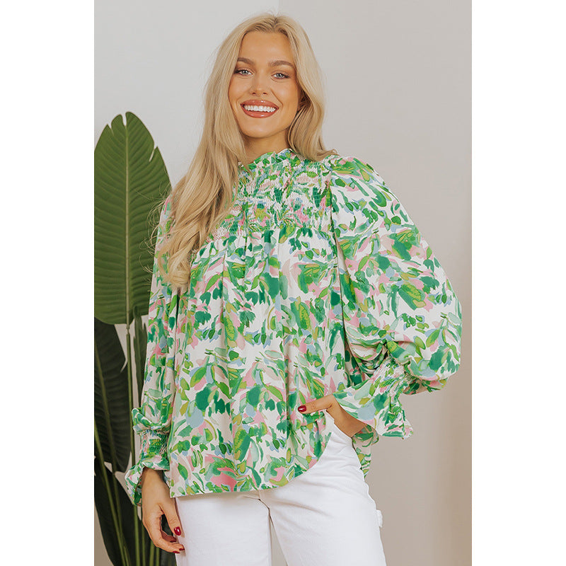 Color Matching Printing New Loose Top Women