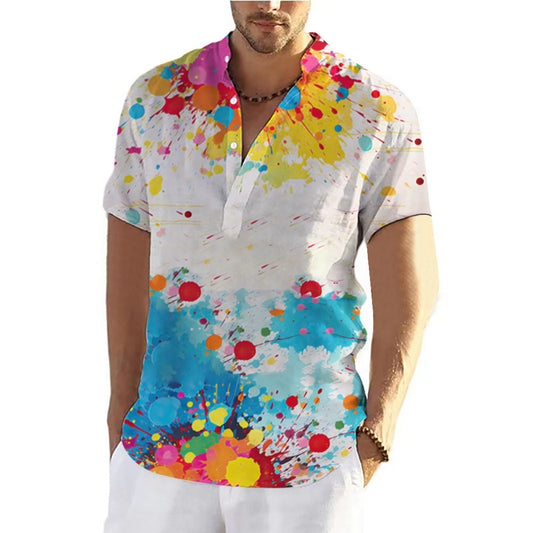 Fashion Summer Graffiti 3D Printing Shirt Men