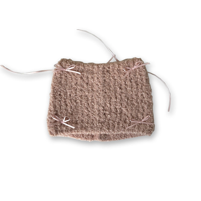 Niche Bow Hand Knotted Knitted Cute Girl Wool Hat