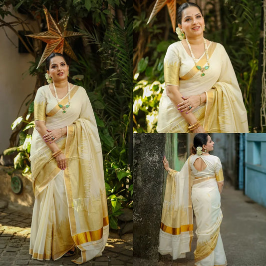 Premium Kerala Cotton Saree(VH1041)