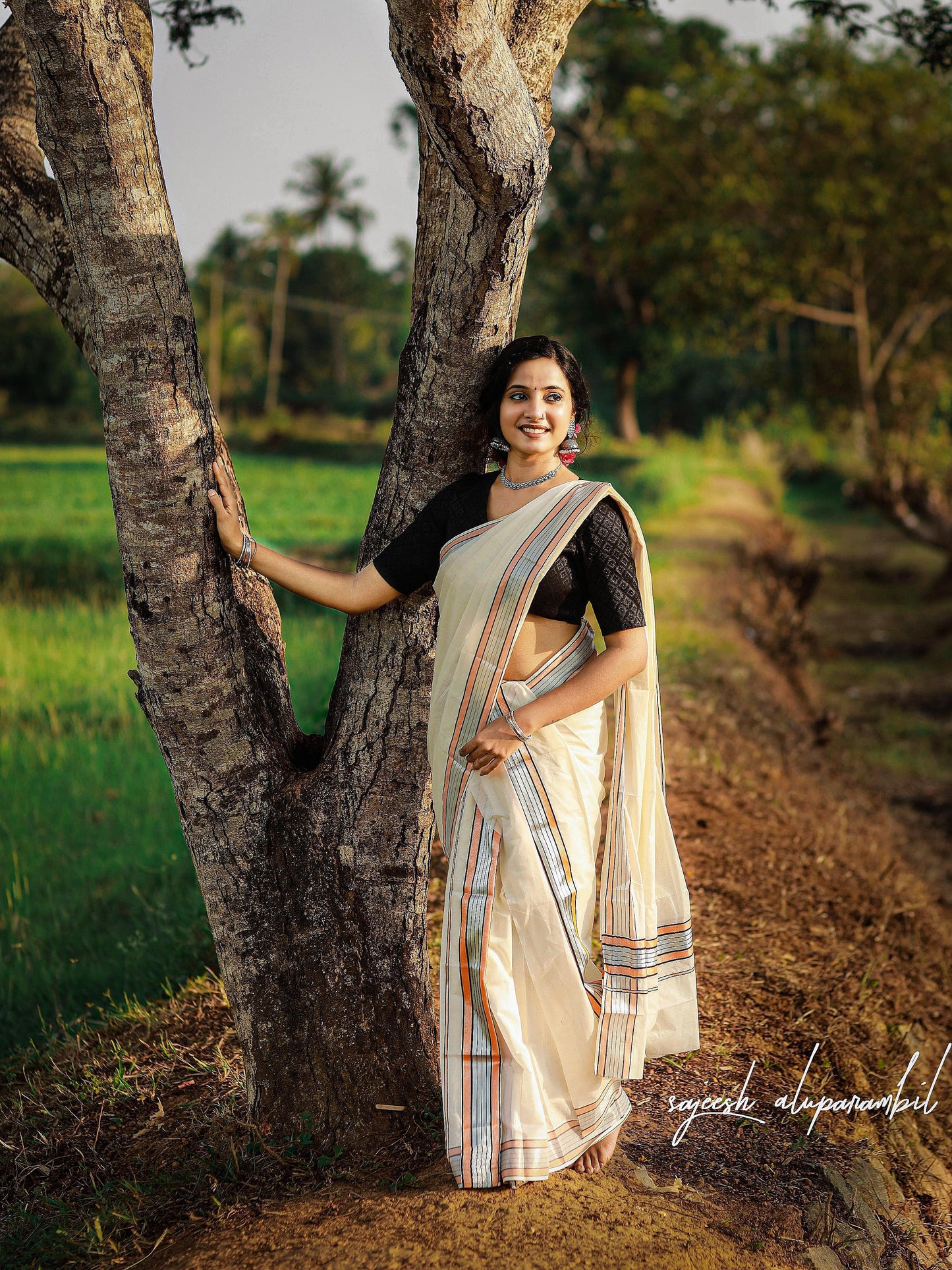Silver Colour Fancy Set Mundu – Premium Cotton | 2.80 x 2 Mtrs (VHWG)