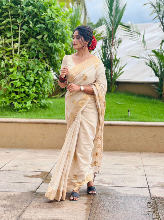 Thamburatti Golden Tissue Saree – Regal Elegance in Every Drape