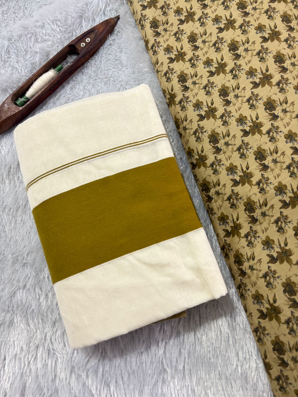Kattikara Set Mundu with Blouse – Premium Cotton | Traditional Kerala Wear | Velocentra Hub UK