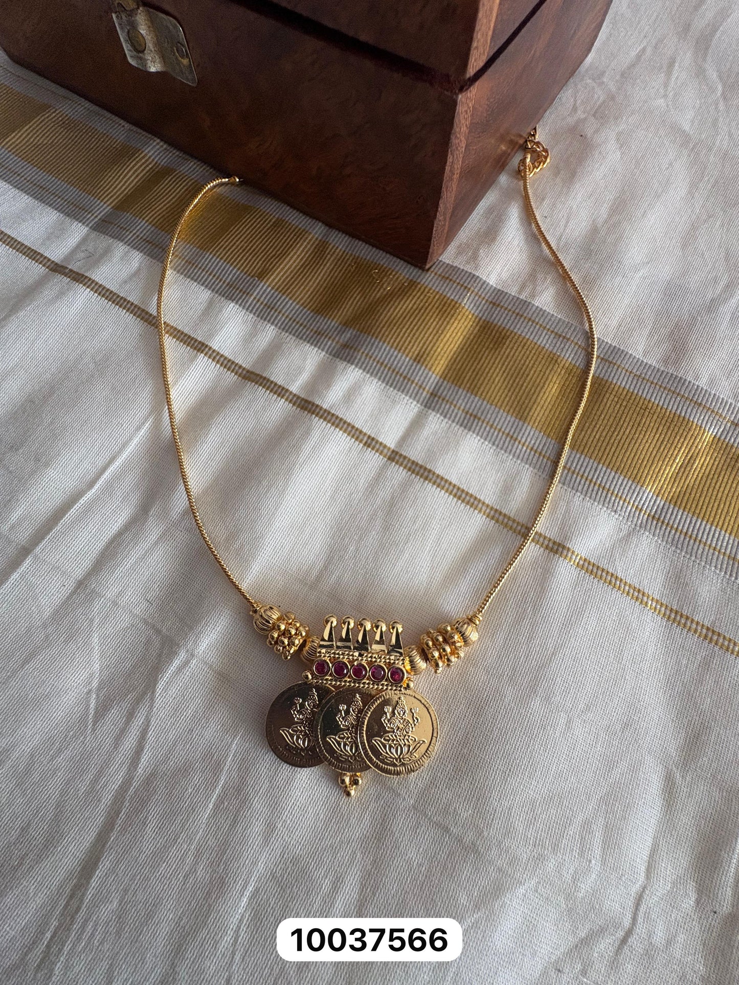 Lakshmi Coin Necklace Set – Matte Gold Finish | Indian Temple Jewellery UK | Velocentra Hub