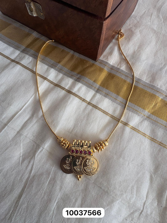 Lakshmi Coin Necklace Set – Matte Gold Finish | Indian Temple Jewellery UK | Velocentra Hub