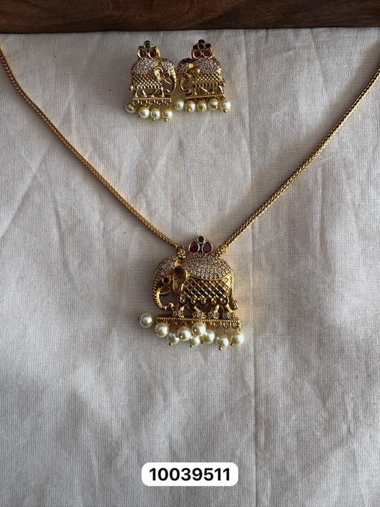 Elephant Design Matte Gold Neck Set – Ethnic Jewellery | Velocentra Hub UK