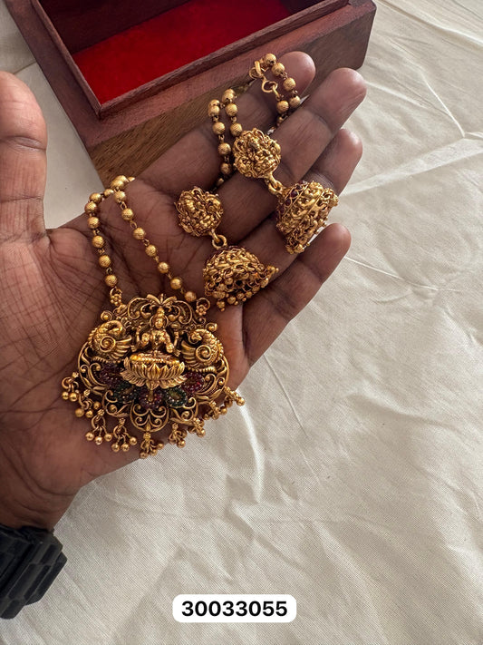Shanvi Antique Pendant Set – Matte Gold Finish | Velocentra Hub UK