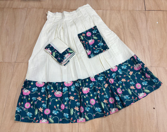 Kalamkari Cotton Davani Set – Premium Ethnic Wear | Velocentra Hub
