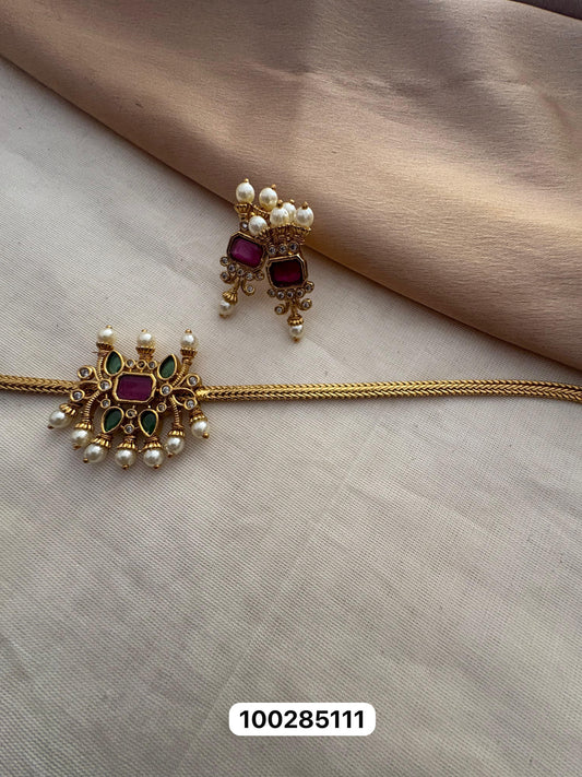 Nakshatra Choker – Matte Gold Finish | Ethnic Indian Choker | Velocentra Hub