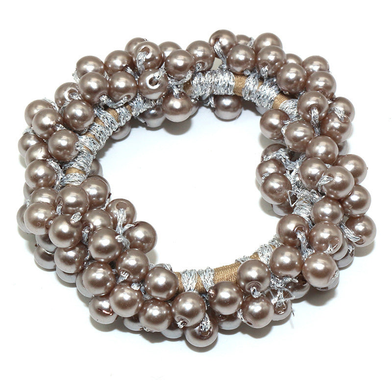 Handmade Crochet Rubber Band Hair Tie Pearl